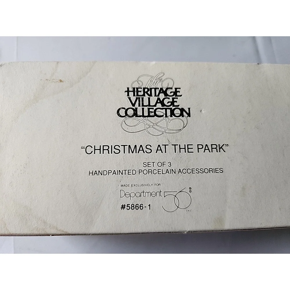 VTG Heritage Collection Christmas At‎ The Park Set Of 3 Handpainted Figurines
